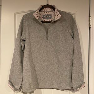 Orvis Half zip Cotton Grey Sweater with Red arrow pattern Size:M